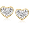 image:imageRossSimons 010 ct tw Diamond Heart Earrings in 18kt Gold Over Sterling
