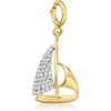 image:imageRossSimons 010 ct tw Diamond Sailboat Charm in 18kt Gold Over Sterling