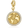 image:imageRossSimons 010 ct tw Diamond World Map Charm in 18kt Gold Over Sterling