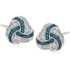 image:imageRossSimons 015 ct tw Blue and White Diamond Love Knot Earrings in Sterling Silver