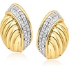 image:imageRossSimons 015 ct tw Diamond Oval Knot Earrings in 18kt Gold Over Sterling
