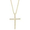 image:imageRossSimons 020 ct tw BezelSet LabGrown Diamond Cross Necklace in 18kt Gold Over Sterling 16 inches