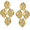 image:imageRossSimons 025 ct tw Diamond Leaf Drop Earrings in 18kt Gold Over Sterling