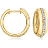 image:imageRossSimons 025 ct tw Diamond Striped Hoop Earrings in 18kt Yellow Gold