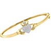 image:imageRossSimons 026 ct tw LabGrown Diamond Claddagh Bangle Bracelet in 18kt Gold Over Sterling and Sterling Silver 7 inches