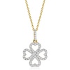 image:imageRossSimons 030 ct tw Diamond Clover Pendant Necklace in 18kt Gold Over Sterling 18 inches