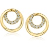 image:imageRossSimons 030 ct tw LabGrown Diamond DoubleCircle Earrings in 18kt Gold Over Sterling