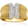 image:imageRossSimons 035 ct tw Diamond Ribbed Ring in 18kt Gold Over SterlingDiamond