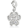 image:imageRossSimons 040 ct tw White Topaz Paw Print Charm in Sterling Silver