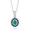 image:imageRossSimons 050 Carat Emerald and 50 ct tw Sapphire Pendant Necklace With 29 ct tw Diamonds in 14kt White Gold 18 inches
