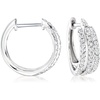 image:imageRossSimons 050 ct tw Diamond 3Row Hoop Earrings in Sterling Silver