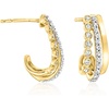 image:imageRossSimons 050 ct tw LabGrown Diamond 3Row Curved Earrings in 18kt Gold Over Sterling