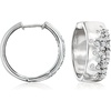 image:imageRossSimons 050 ct tw ScatteredDiamond Hoop Earrings in Sterling Silver