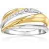 image:imageRossSimons 060 ct tw White Topaz Crisscross Ring in Sterling Silver and 18kt Gold Over Sterling SilverTopaz