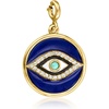image:imageRossSimons 070 ct tw White Topaz Turquoise and Multicolored Enamel Evil Eye Charm in 18kt Gold Over Sterling