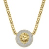 image:imageRossSimons 075 ct tw Pave Diamond Lion Medallion Necklace in 18kt Gold Over Sterling 1825 inches