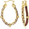 image:imageRossSimons 1000 ct tw Garnet Bead Hoop Earrings in 18kt Gold Over Sterling