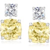 image:imageRossSimons 1050 ct tw Yellow and White CZ Drop Earrings in Sterling Silver