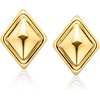 image:imageRossSimons 10kt Yellow Gold Puffed DiamondShaped Earrings