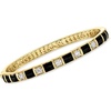 image:imageRossSimons 110 ct tw LabGrown Diamond and Black Enamel Bangle Bracelet in 18kt Gold Over SterlingDiamond