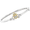 image:imageRossSimons 111 ct tw LabGrown Diamond Claddagh Bangle Bracelet in Sterling Silver With 18kt Gold Over Sterling 7 inches