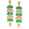 image:imageRossSimons 1200 ct tw Emerald Leaf Drop Earrings in 18kt Gold Over Sterling
