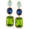 image:imageRossSimons 14kt Yellow GoldPlated Drop Earrings With Simulated Tonal Blue and Green Gemstones