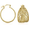 image:imageRossSimons 14kt Yellow GoldPlated Graduated Filigree Hoop Earrings