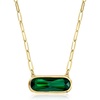 image:imageRossSimons 14kt Yellow GoldPlated Necklace With Simulated Emerald 18 inches