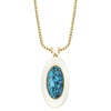 image:imageRossSimons 14kt Yellow GoldPlated Necklace With Simulated Turquoise and White Enamel 18 inches