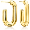 image:imageRossSimons 14kt Yellow GoldPlated Paper Clip Link Hoop Earrings