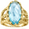 image:imageRossSimons 14kt Yellow GoldPlated Ring With Simulated Blue TopazNo Gemstone