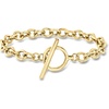 image:imageRossSimons 18kt Gold Over Sterling CableLink Toggle Braceletno gemstone