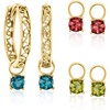 image:imageRossSimons 18kt Gold Over Sterling Hoop Earrings With 3 Pairs Of Interchangeable 150 ct tw MultiGemstone Drops