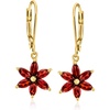image:imageRossSimons 210 ct tw Garnet Flower Drop Earrings in 18kt Gold Over Sterling