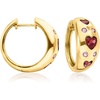 image:imageRossSimons 210 ct tw MultiGemstone Heart Station Hoop Earrings in 18kt Gold Over Sterling