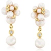 image:imageRossSimons 256mm Cultured Pearl and 15 ct tw LabGrown Diamond Drop Earrings in 18kt Gold Over Sterling