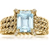 image:imageRossSimons 300 Carat Sky Blue Topaz 3Row Ring With White Topaz in 18kt Gold Over SterlingTopaz