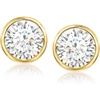image:imageRossSimons 300 ct tw BezelSet CZ Stud Earrings in 18kt Gold Over Sterling