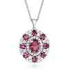 image:imageRossSimons 310 ct tw Pink Tourmaline and 100 ct tw Diamond Pendant Necklace in 14kt White Gold 16 inches