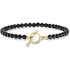image:imageRossSimons 354mm Onyx Bead CharmCompatible Toggle Bracelet in 18kt Gold Over SterlingOnyx