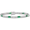 image:imageRossSimons 370 ct tw CZ and 320 ct tw Simulated Emerald Tennis Bracelet in Sterling SilverEmerald