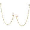 image:imageRossSimons 375mm Cultured Pearl and 40 ct tw CZ DoublePiercing Earrings in 18kt Gold Over Sterling
