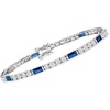image:imageRossSimons 390 ct tw CZ and 320 ct tw Simulated Sapphire Tennis Bracelet in Sterling SilverSapphire