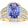 image:imageRossSimons 440 Carat Simulated Sapphire Ring With 100 ct tw Czs in 18kt Gold Over SterlingSapphire