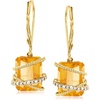 image:imageRossSimons 625 ct tw Citrine and 12 ct tw Diamond Drop Earrings in 14kt Yellow Gold