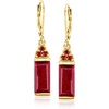 image:imageRossSimons 700 ct tw Ruby and 10 ct tw Garnet Drop Earrings in 18kt Gold Over Sterling