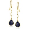 image:imageRossSimons 750 ct tw Sapphire Paper Clip Link Drop Earrings in 18kt Gold Over Sterling