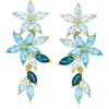 image:imageRossSimons 770 ct tw Tonal Blue Topaz Floral Earrings in 18kt Gold Over Sterling