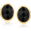 image:imageRossSimons BezelSet Onyx Stud Earrings in 18kt Gold Over Sterling